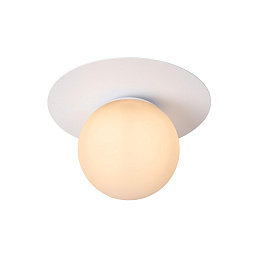 потолочный светильник с круглым плафоном и белой рамкой