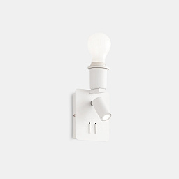 настенный светильник белого цвета с патроном открытого типа