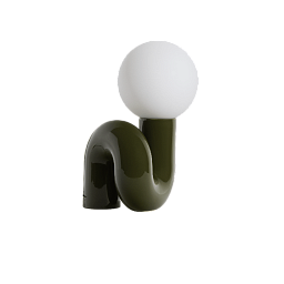 L0880804 Neotenic Petite Friture Крупная настольная лампа с сферическим плафоном зеленая