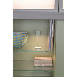 LD1880G3 Zafferano Настольная лампа на батарейках OFELIA MICRO IP65, шалфейно-зелёный, с регулировкой яркости